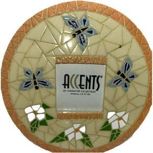 Vintage Mosaic‎ Butterfly Daisy Photo Picture Frame